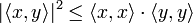 |\langle x,y \rangle|^2 \leq \langle x,x \rangle \cdot \langle y,y \rangle