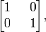 \begin{bmatrix}
1 & \;\; 0 \\
0 & \;\; 1
\end{bmatrix},