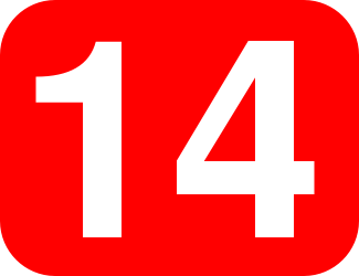 File:14 white, red rounded rectangle.svg