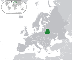 Location of &nbsp;Belarus&nbsp;&nbsp;(green)in Europe&nbsp;&nbsp;(dark grey)&nbsp; &mdash;&nbsp; [Legend]