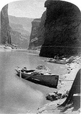 File:'Noon Day Rest in Marble Canyon' from the second Powell Expedition 1872.jpg