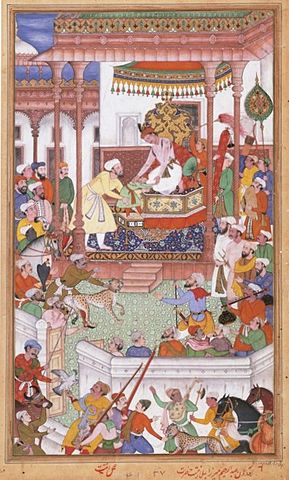 File:Young Abdul Rahim Khan-I-Khana being received by Akbar, Akbarnama.jpg