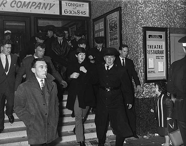File:The Beatles emerging from the Ritz Cinema, Fisherwick Place, Belfast November 8, 1963.jpg