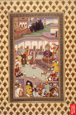 File:Babur greets courtiers at the Id festival.jpg