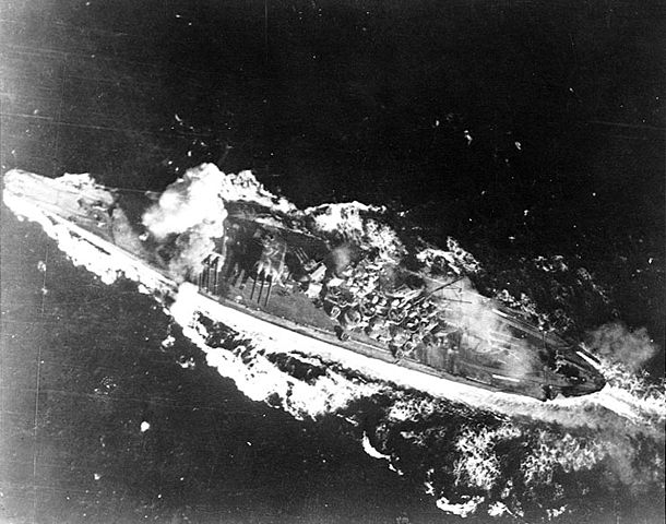 File:Yamato hit by bomb.jpg