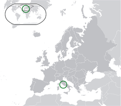 Location of &nbsp;Vatican City&nbsp;&nbsp;(green)in Europe&nbsp;&nbsp;(dark grey)&nbsp; &mdash;&nbsp; [Legend]